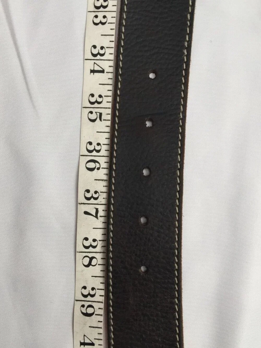 TIMBERLAND LEATHER BELT MENS 34 DARK BROWN 42.25